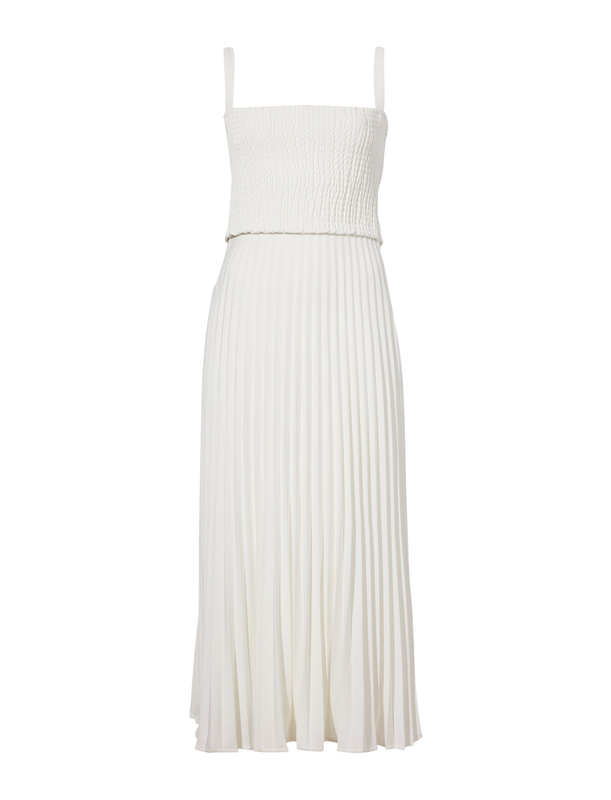 Robe plissée bicolore - Off White