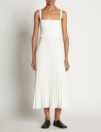 Robe plissée bicolore - Off White
