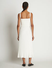 Robe plissée bicolore - Off White