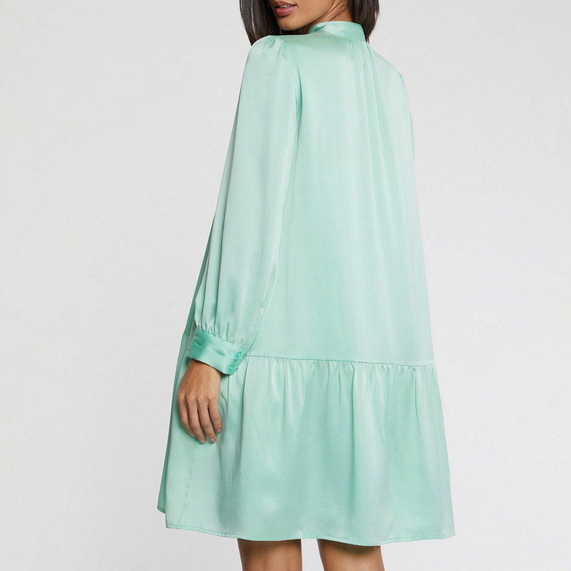 Robe à manches longues en soie - Vert menthe