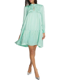 Robe à manches longues en soie - Vert menthe