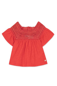 T-shirt Baby Fleur D'Hibiscus en lin mélangé - Hibiscus