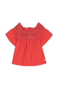 T-shirt Baby Fleur D'Hibiscus en lin mélangé - Hibiscus