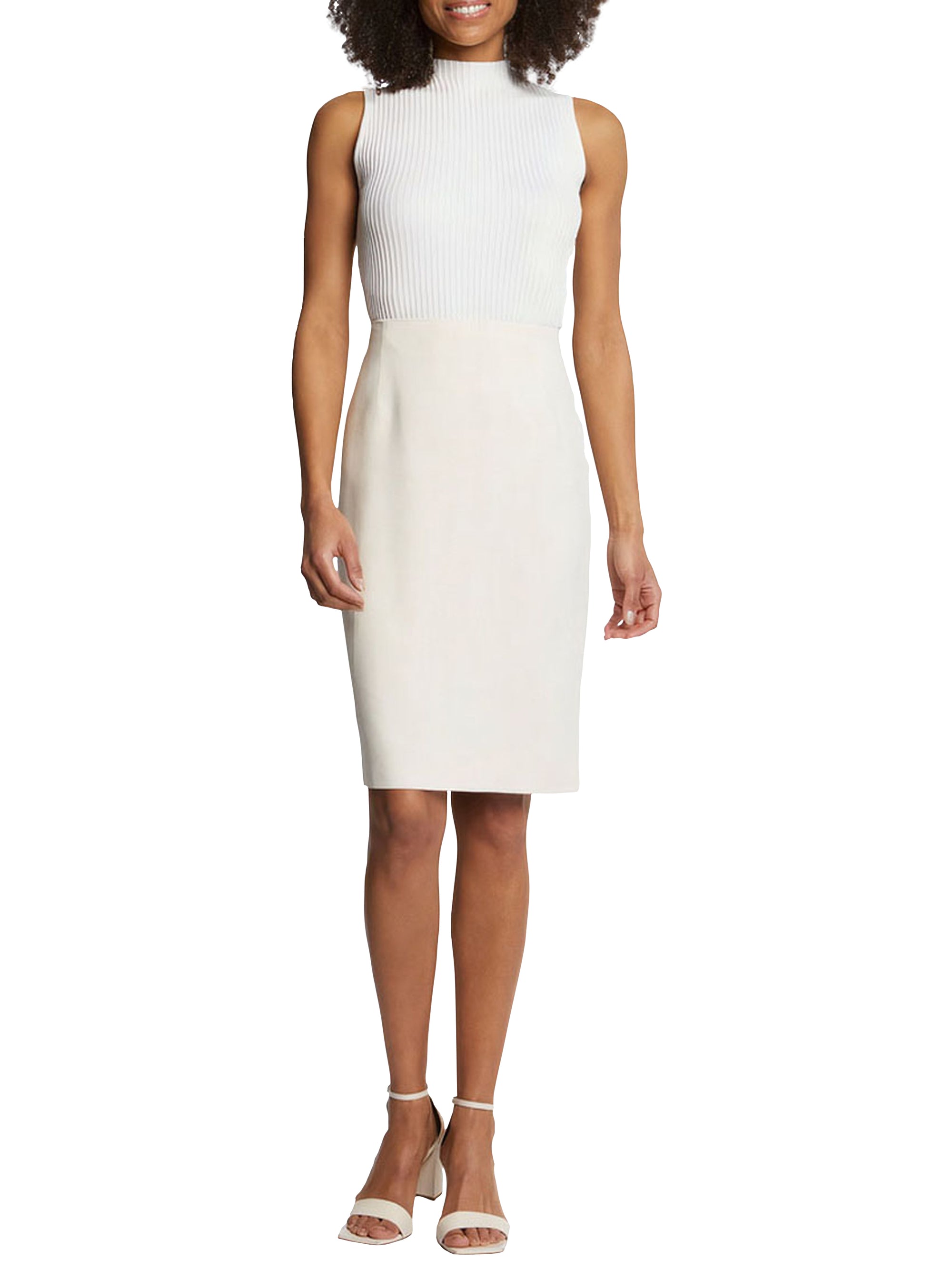 Jupe crayon taille haute - Beige