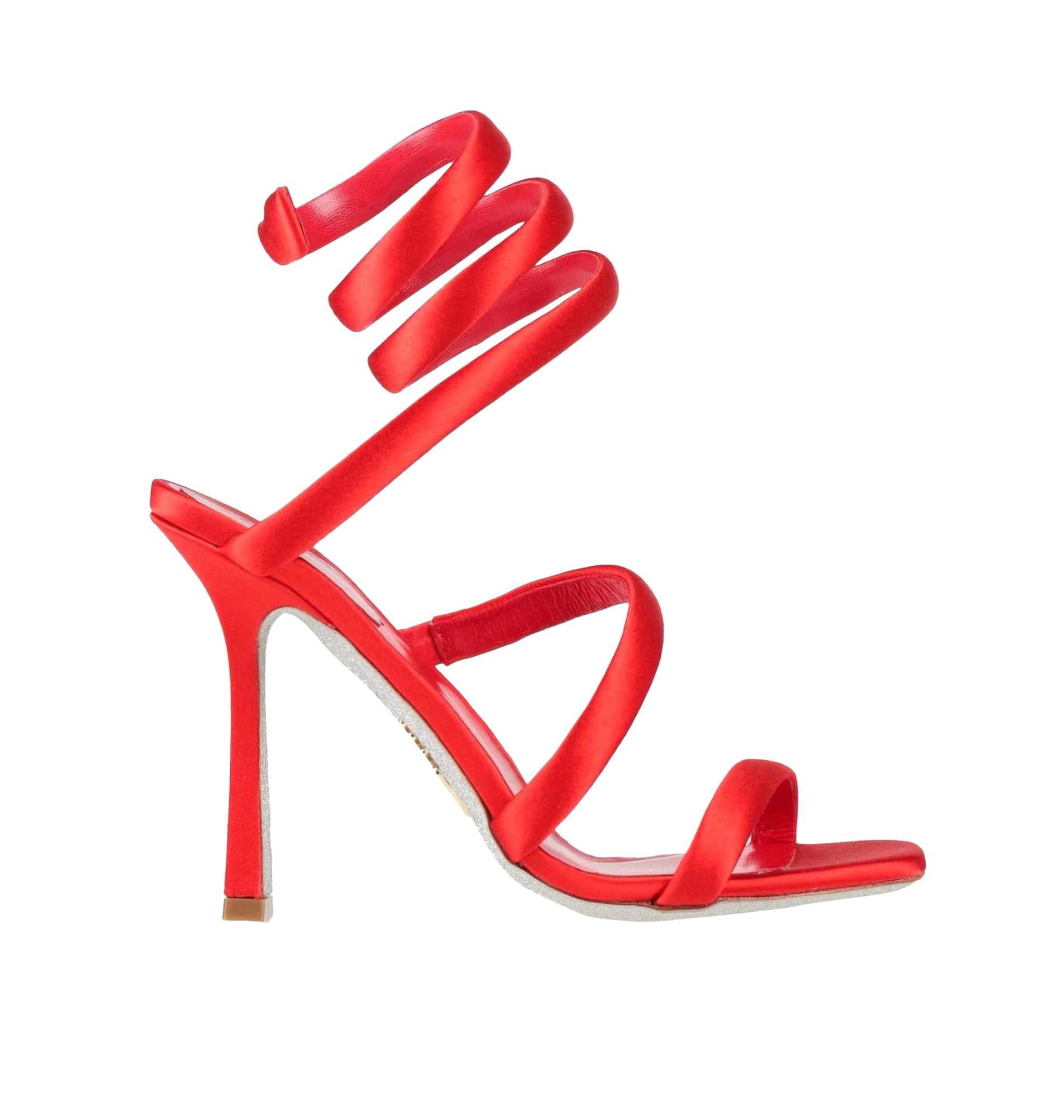 Sandales à talons Cleopatra 105 en satin - Rosso