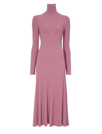 Robe à col roulé dos nu - Pale Rose
