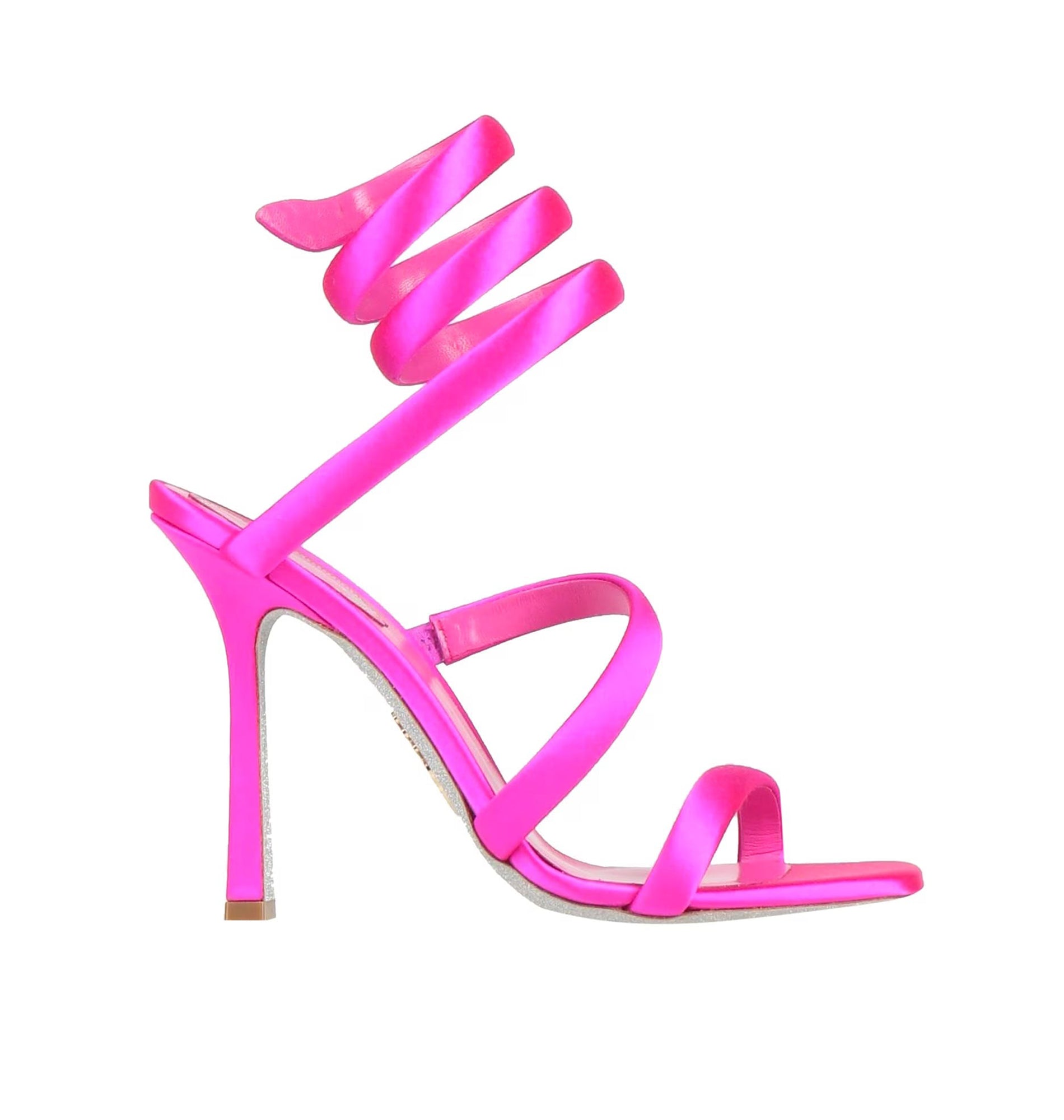 Sandales à talons Cleopatra 105 en satin - Fuxia
