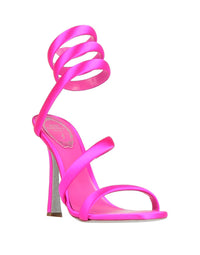 Sandales à talons Cleopatra 105 en satin - Fuxia