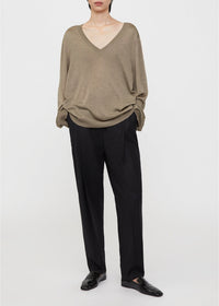 Pull à col V en soie - Mink