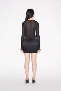 Jupe courte Tattoo en satin - Black
