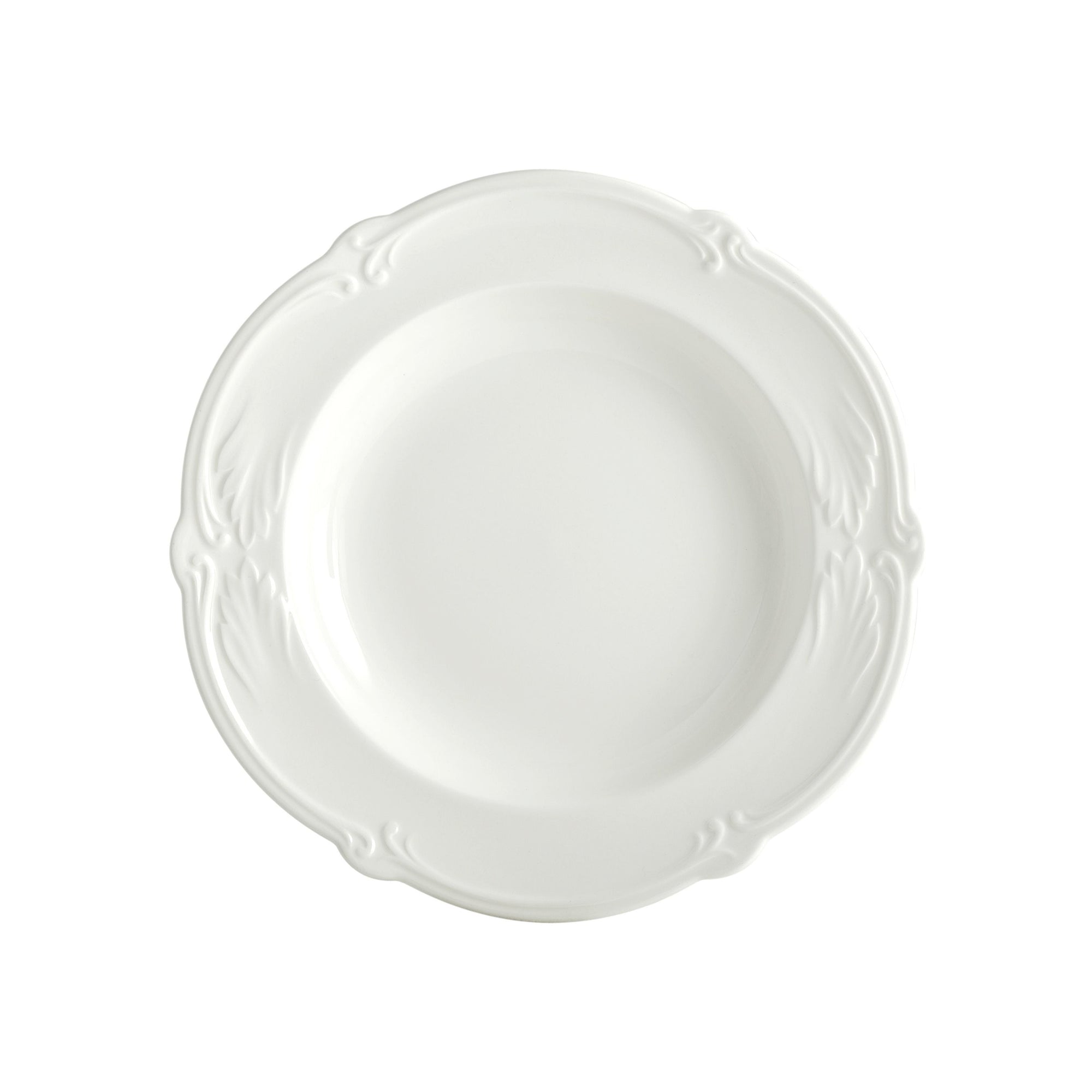 Set of 4 Rocaille soup plates - White