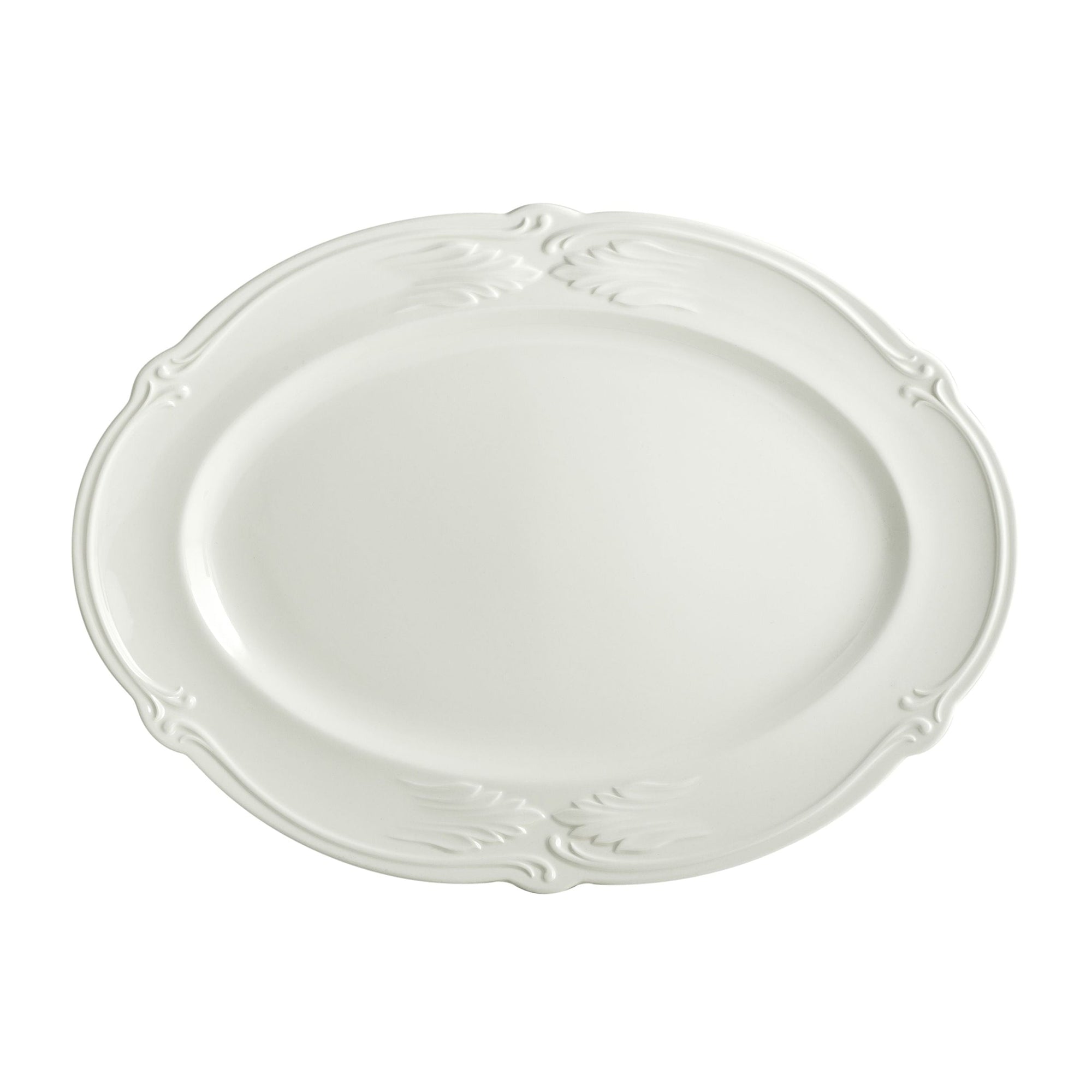 Plat ovale n°6 Rocaille - Blanc