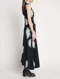 Robe sans manches imprimée à pois - Black & White Multicolor