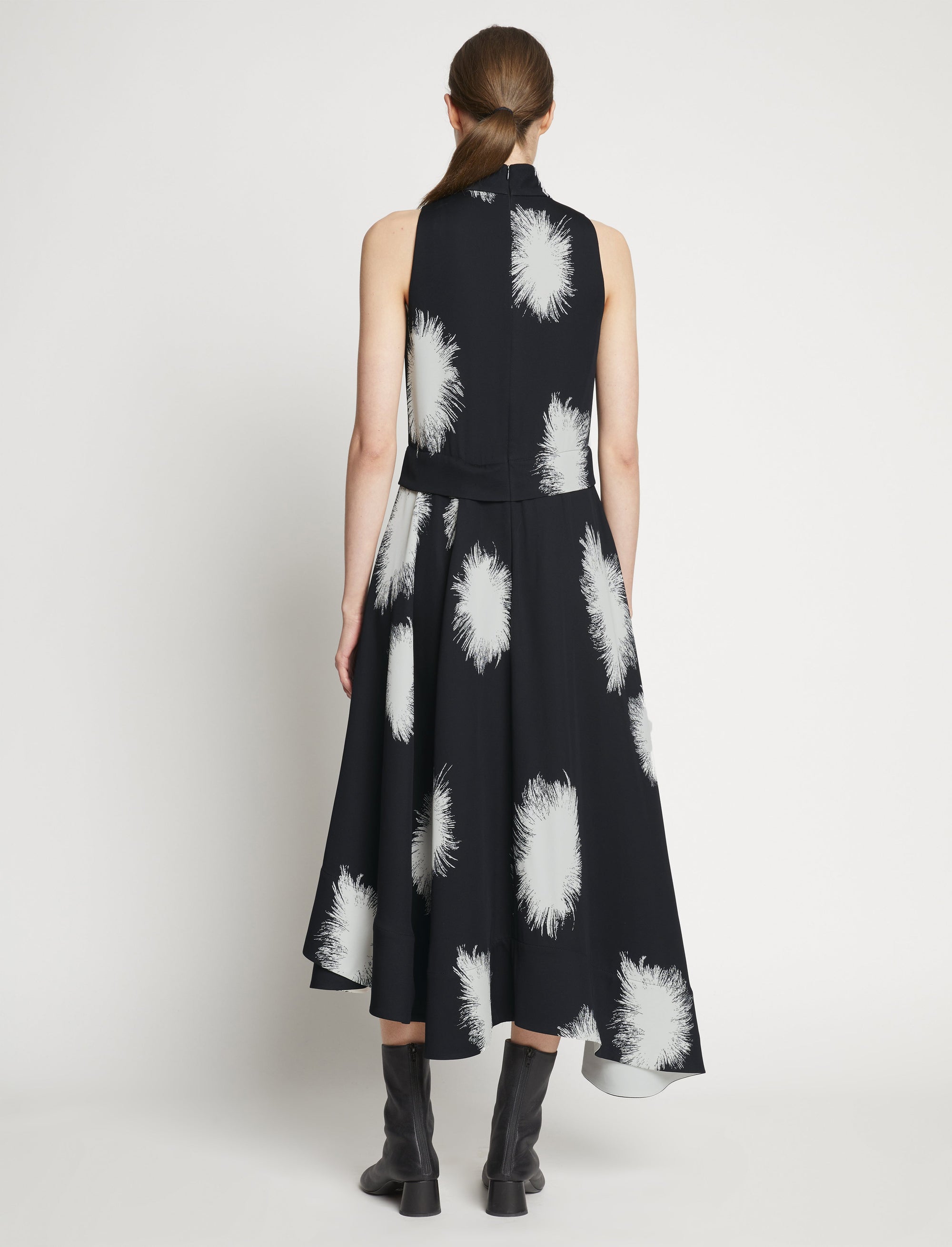 Robe sans manches imprimée à pois - Black & White Multicolor