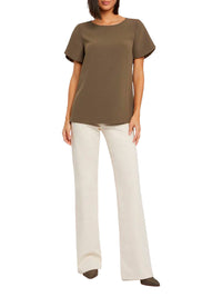 Short-sleeved blouse - Light khaki