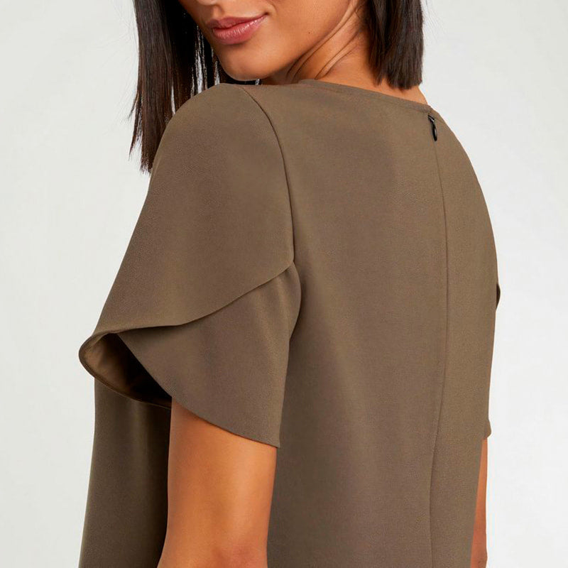 Short-sleeved blouse - Light khaki
