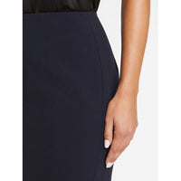 Jupe droite en satin - Bleu marine