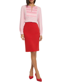 Satin pencil skirt - Red