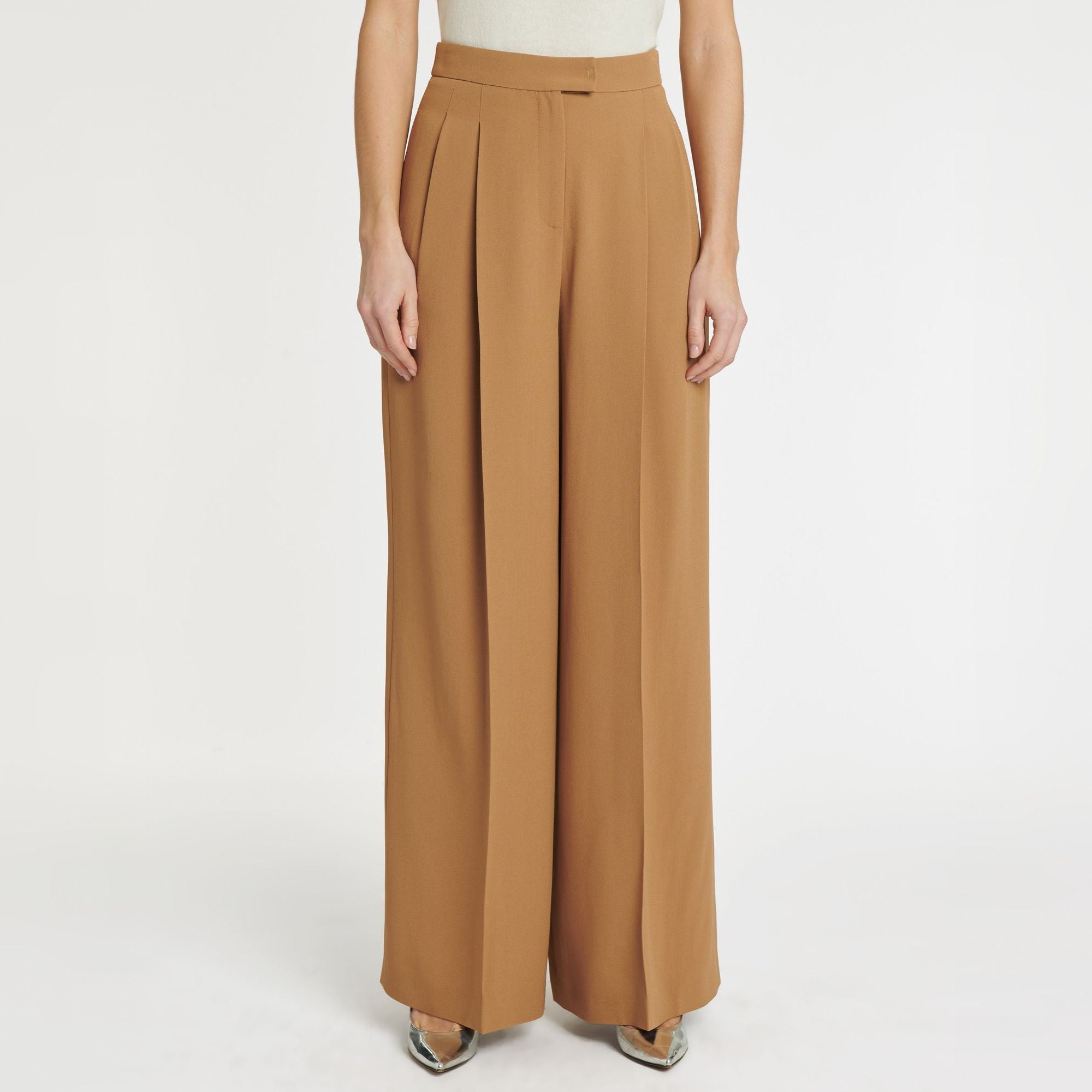 Satin trousers - Camel