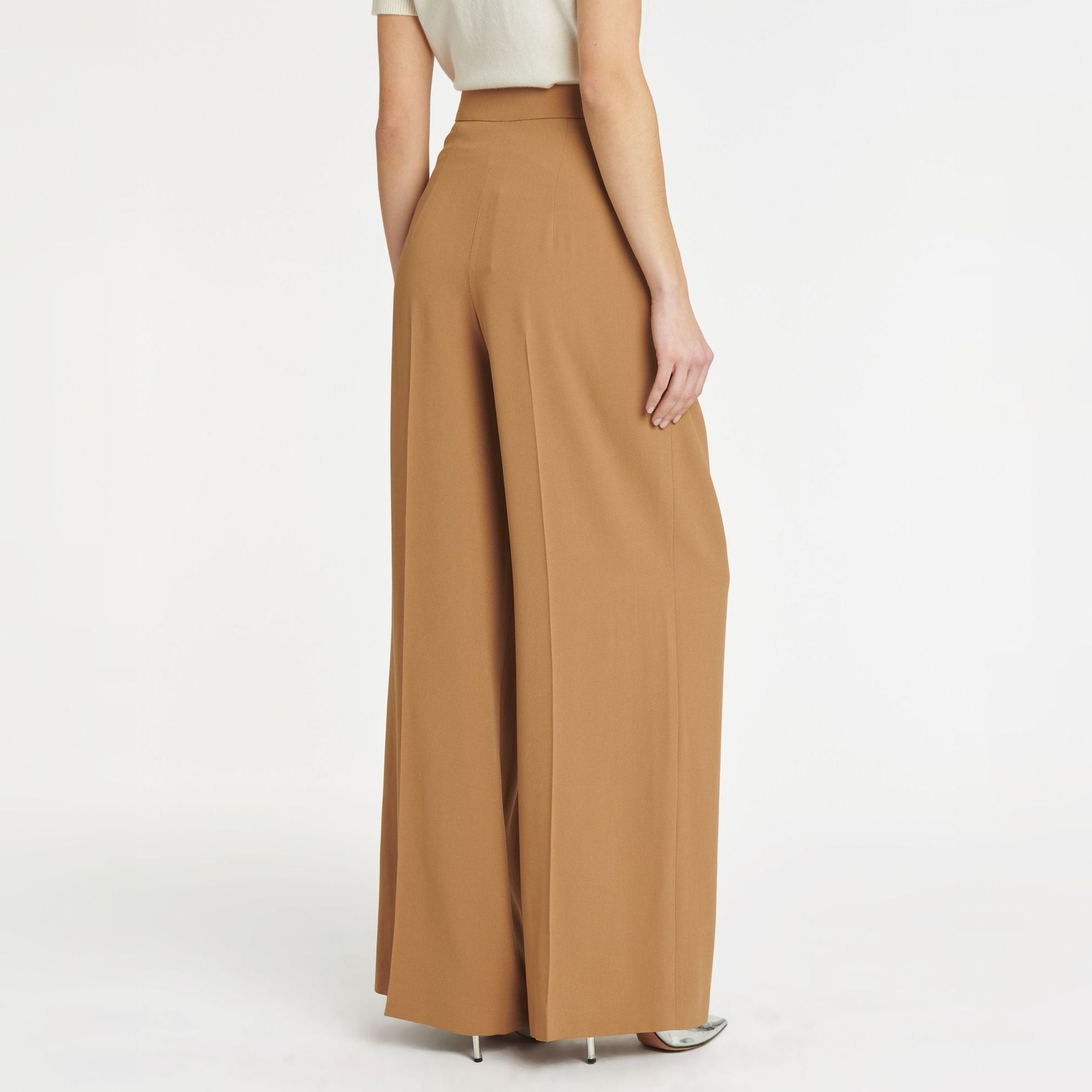 Satin trousers - Camel