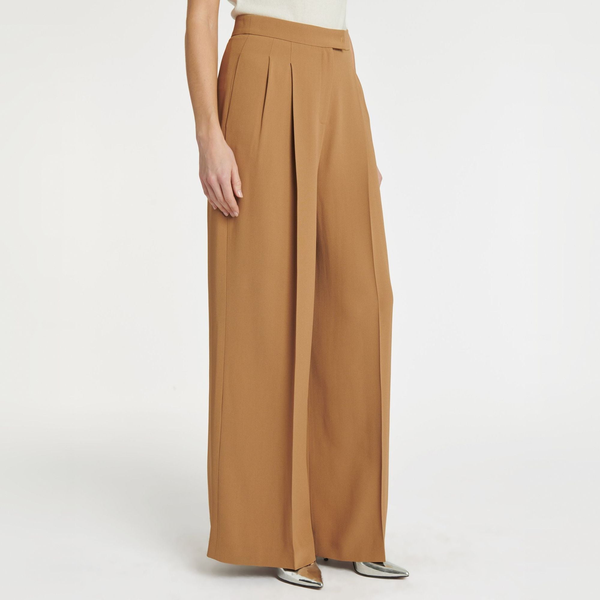 Satin trousers - Camel