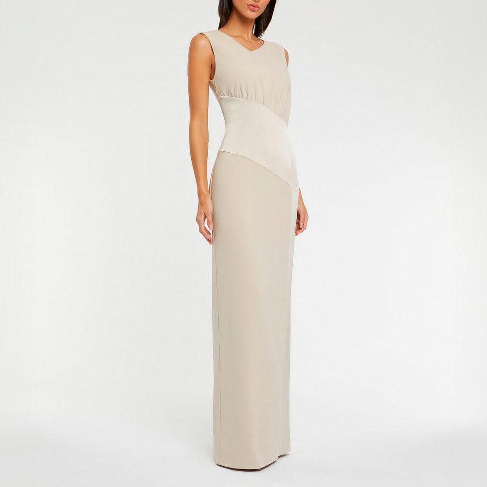 Sleeveless dress - Beige