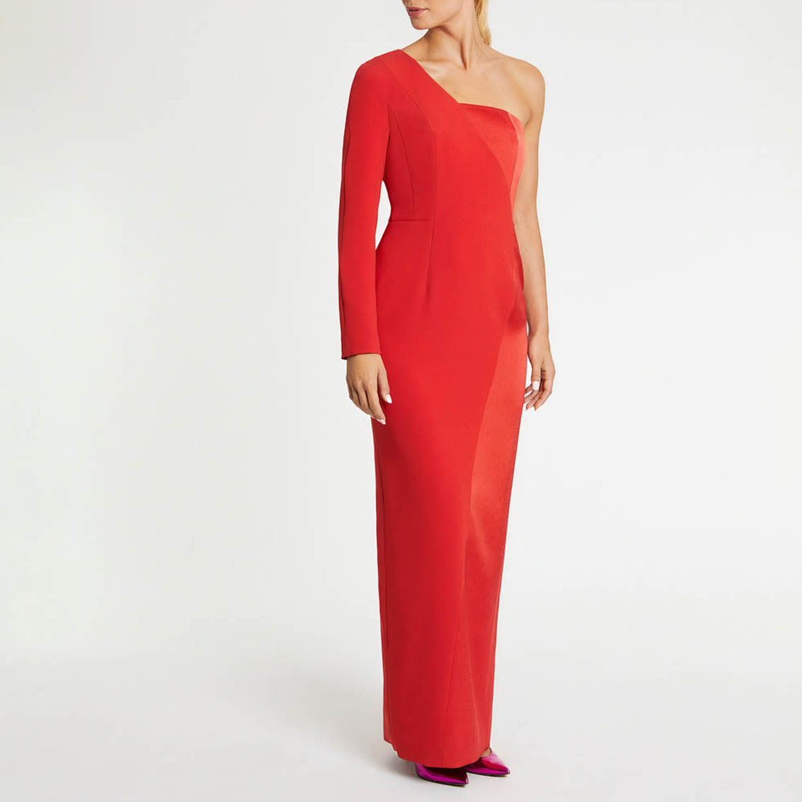Long dress, long sleeves - Red