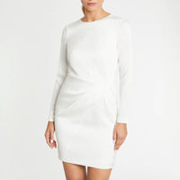 Short-sleeved V-neck dress - Off-white