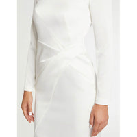 Short-sleeved V-neck dress - Off-white
