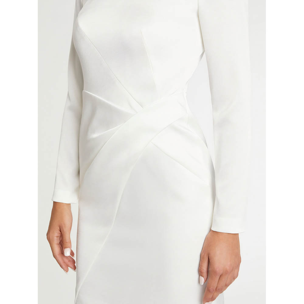 Short-sleeved V-neck dress - Off-white