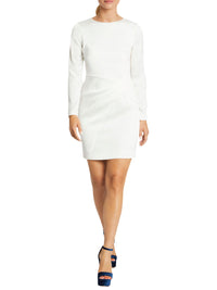 Short-sleeved V-neck dress - Off-white