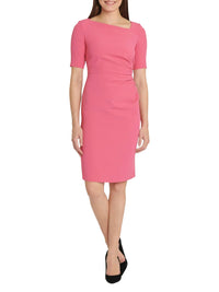 Robe sans manches à col V - Rose