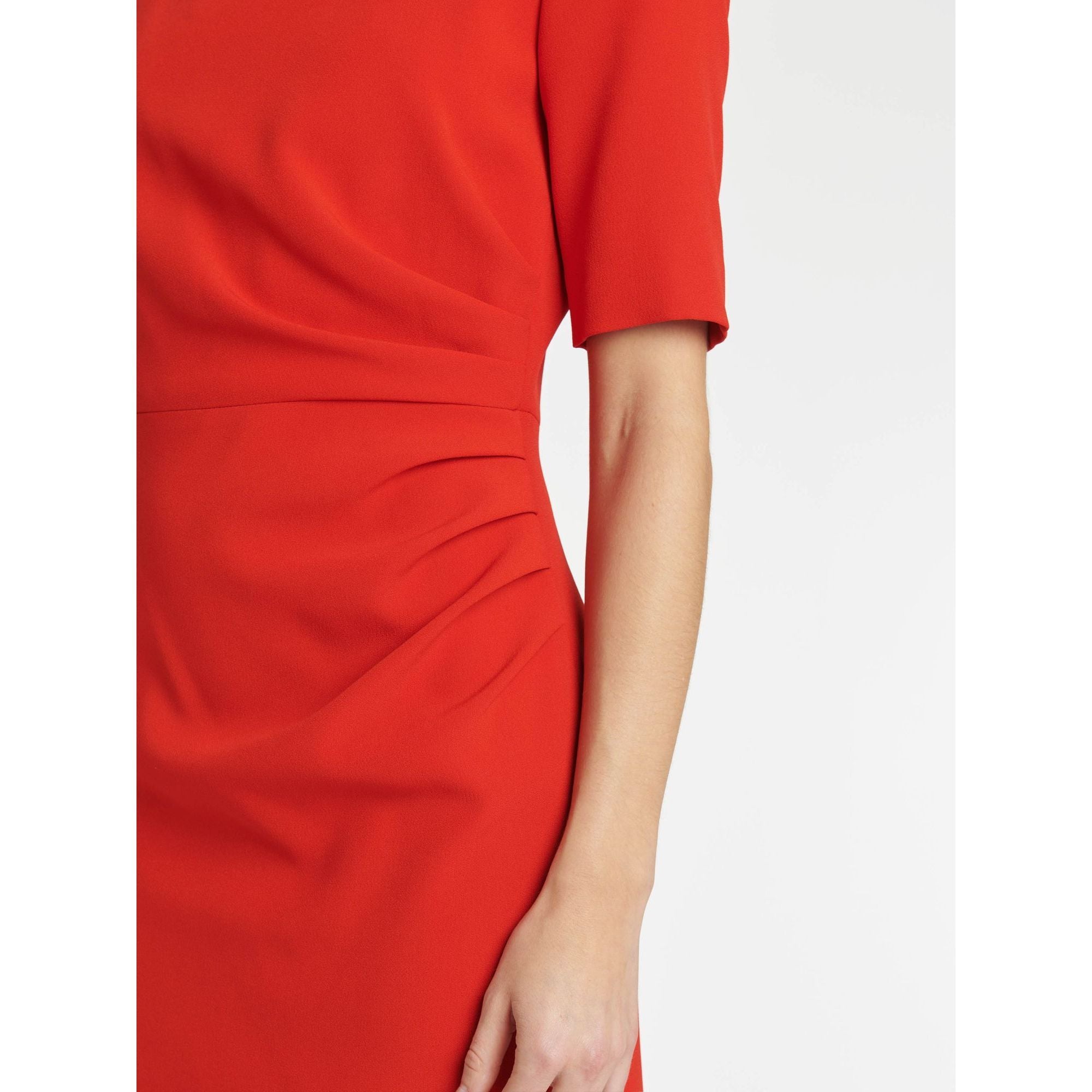 Robe sans manches à col V - Rouge orange