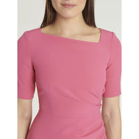 Robe sans manches à col V - Rose