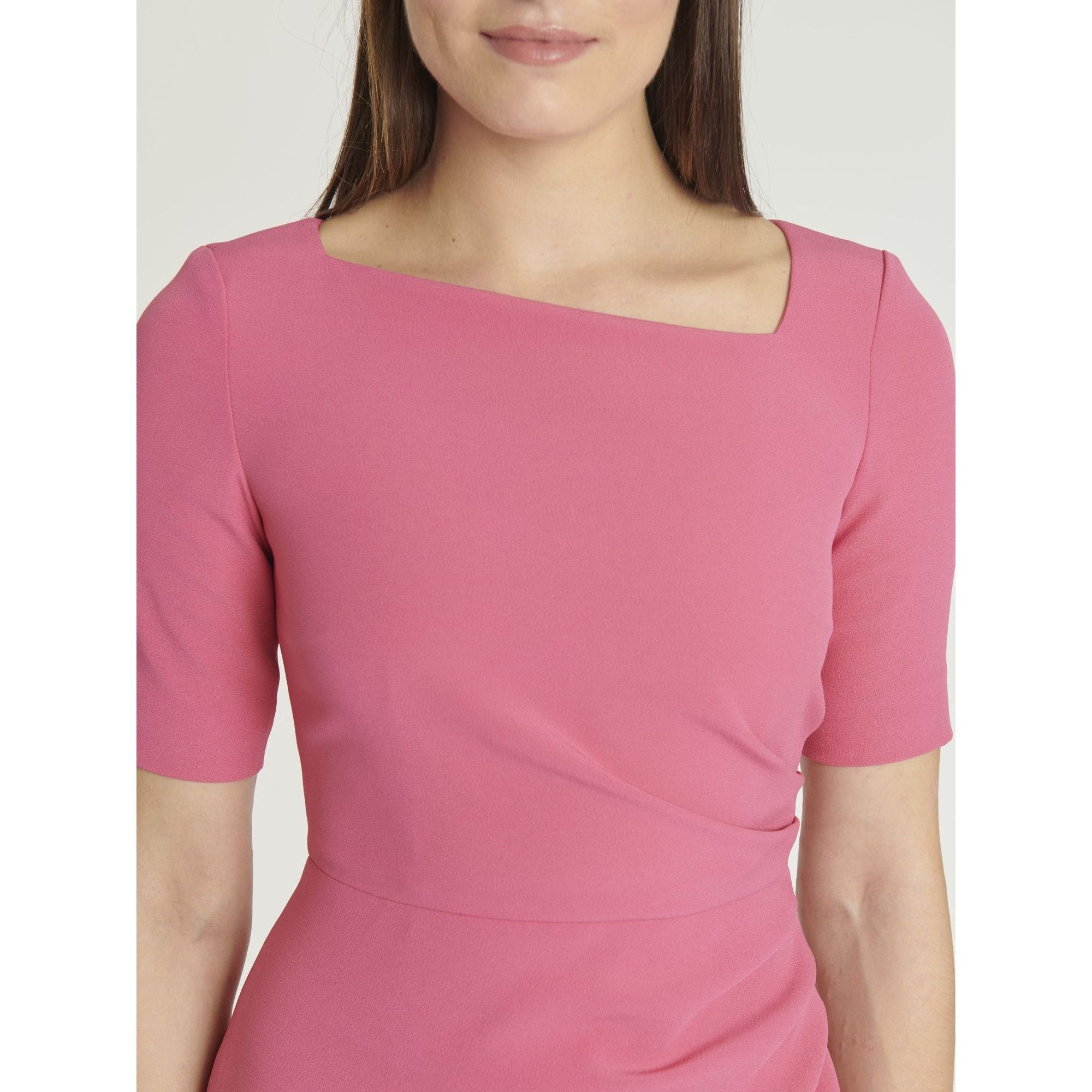 Robe sans manches à col V - Rose