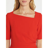 Robe sans manches à col V - Rouge orange