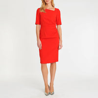 Robe sans manches à col V - Rouge orange