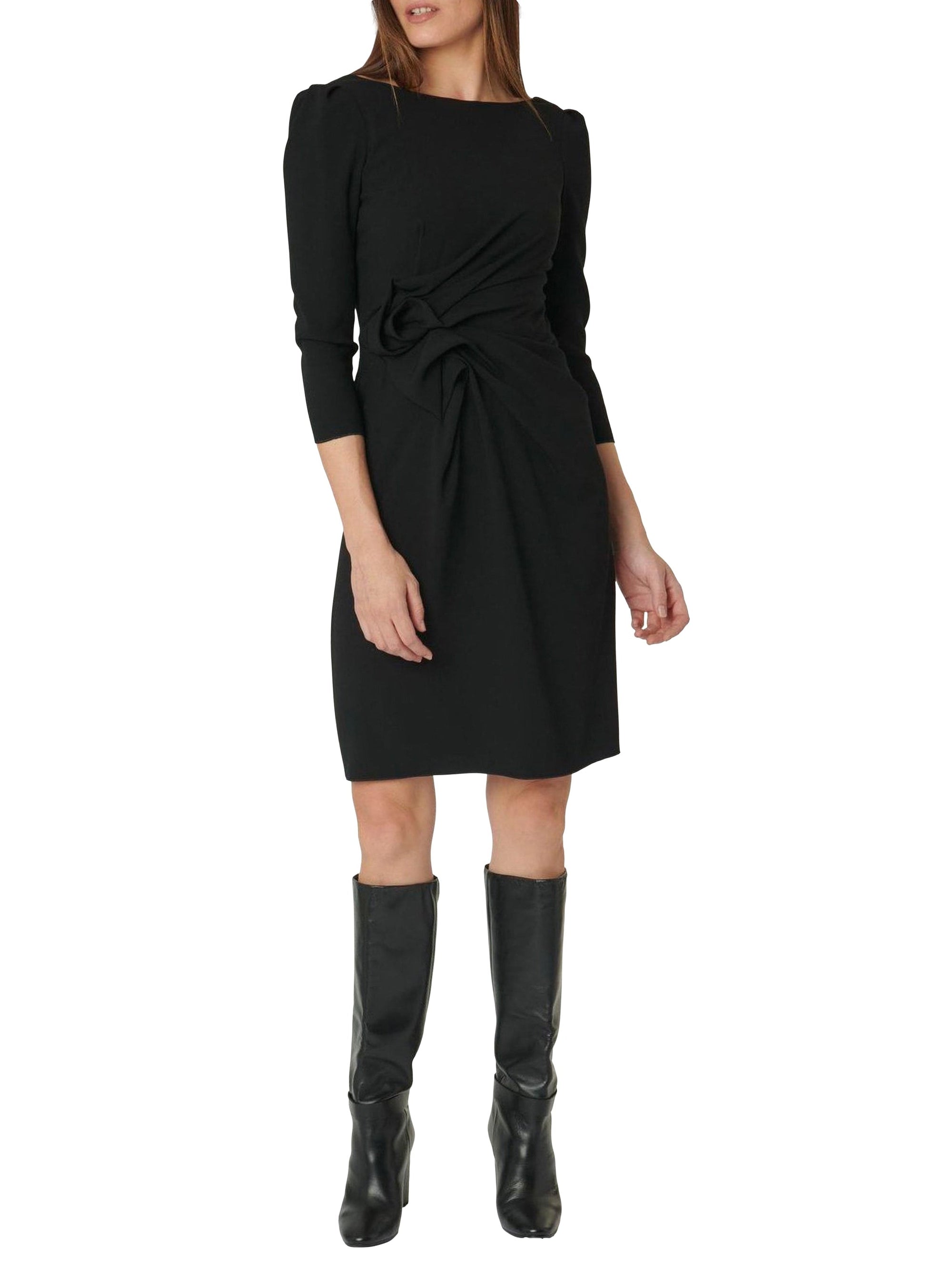 NOIR ROBE DRAPEE ML