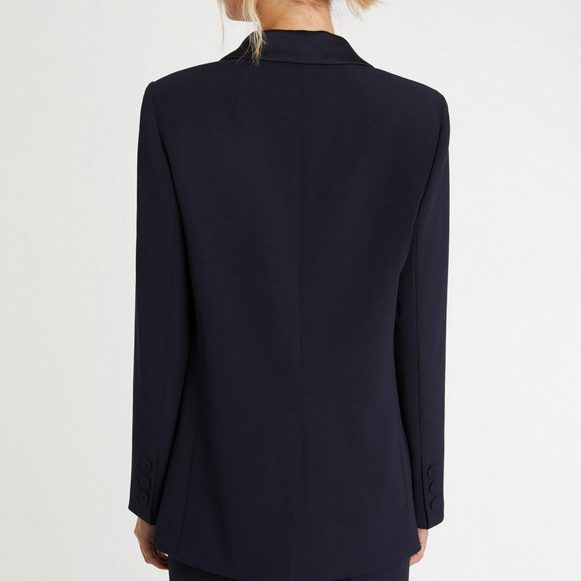 Tailored collar blazer jacket - Navy blue