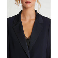 Tailored collar blazer jacket - Navy blue