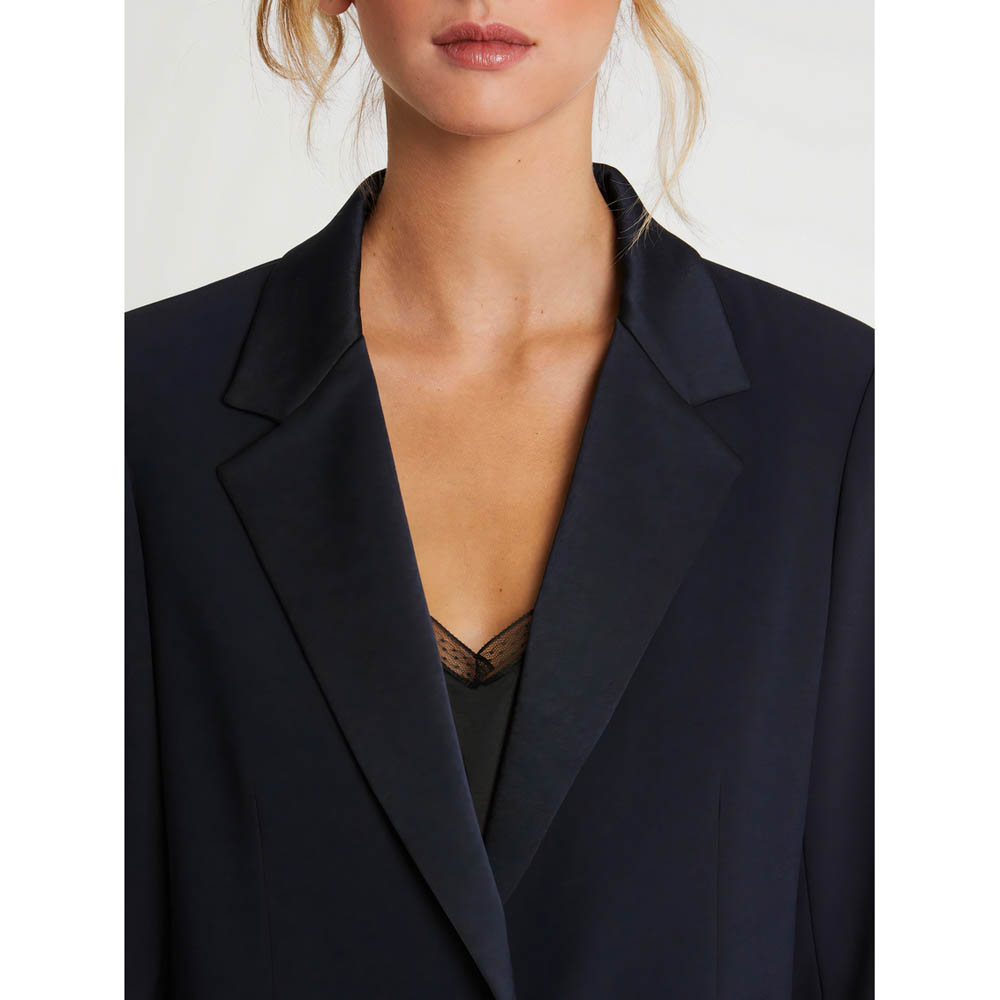 Tailored collar blazer jacket - Navy blue