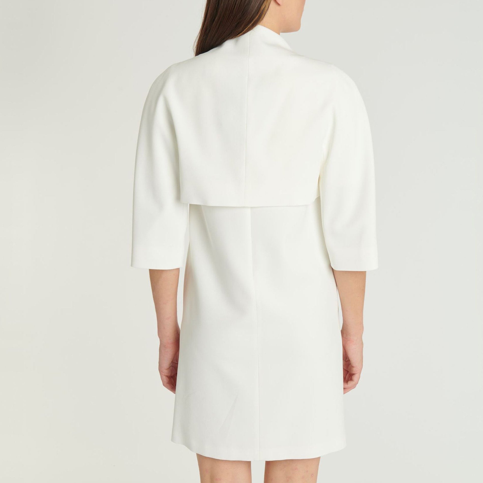 Wide-button satin jacket - Off-white