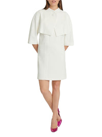 Wide-button satin jacket - Off-white
