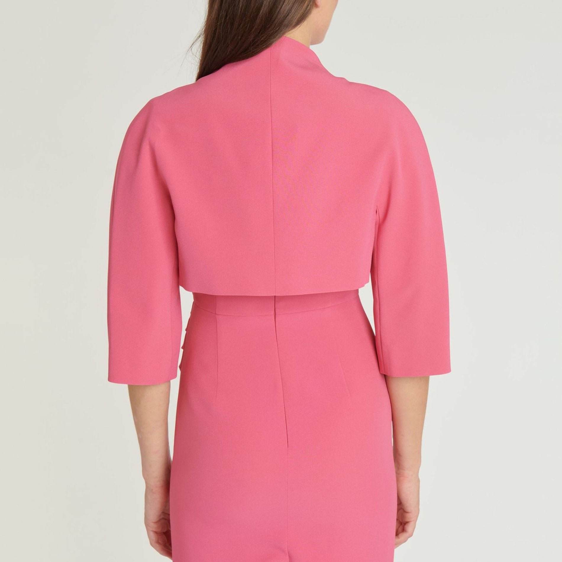 Veste à bouton large en satin - Rose