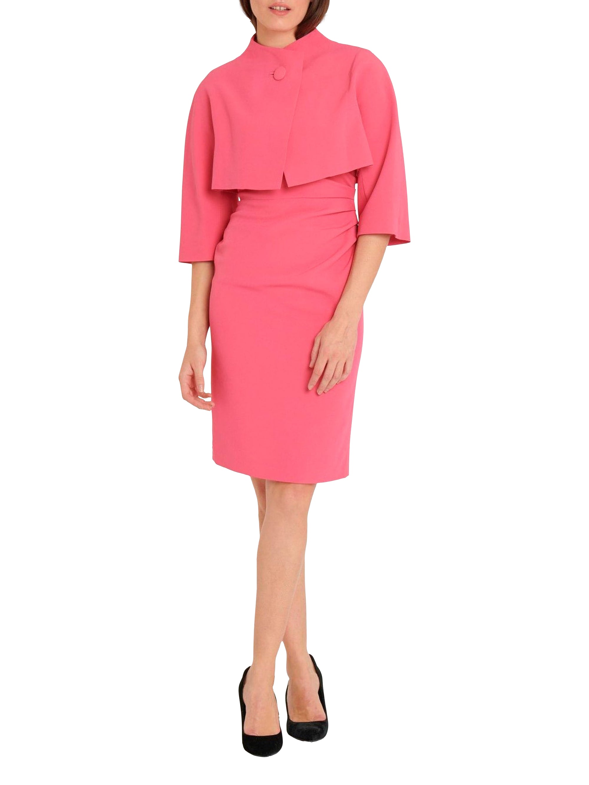 Veste à bouton large en satin - Rose