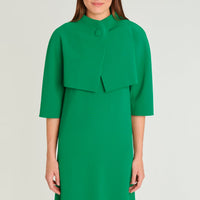 Veste à bouton large en satin - Vert emeraude