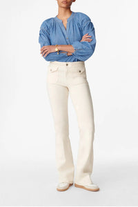 Pantalon bootcut Nano en denim - Craie