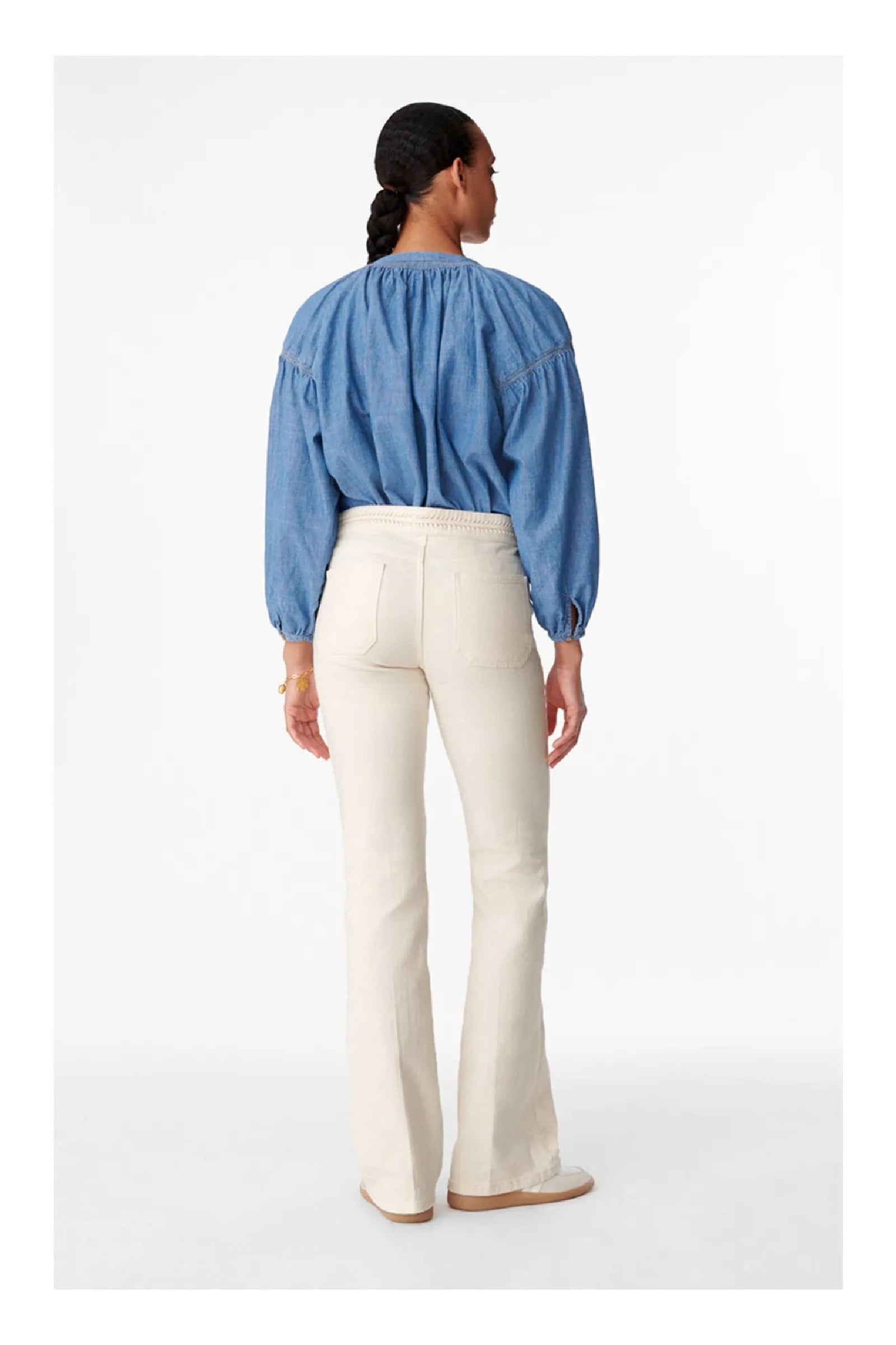 Nano bootcut denim trousers - Chalk