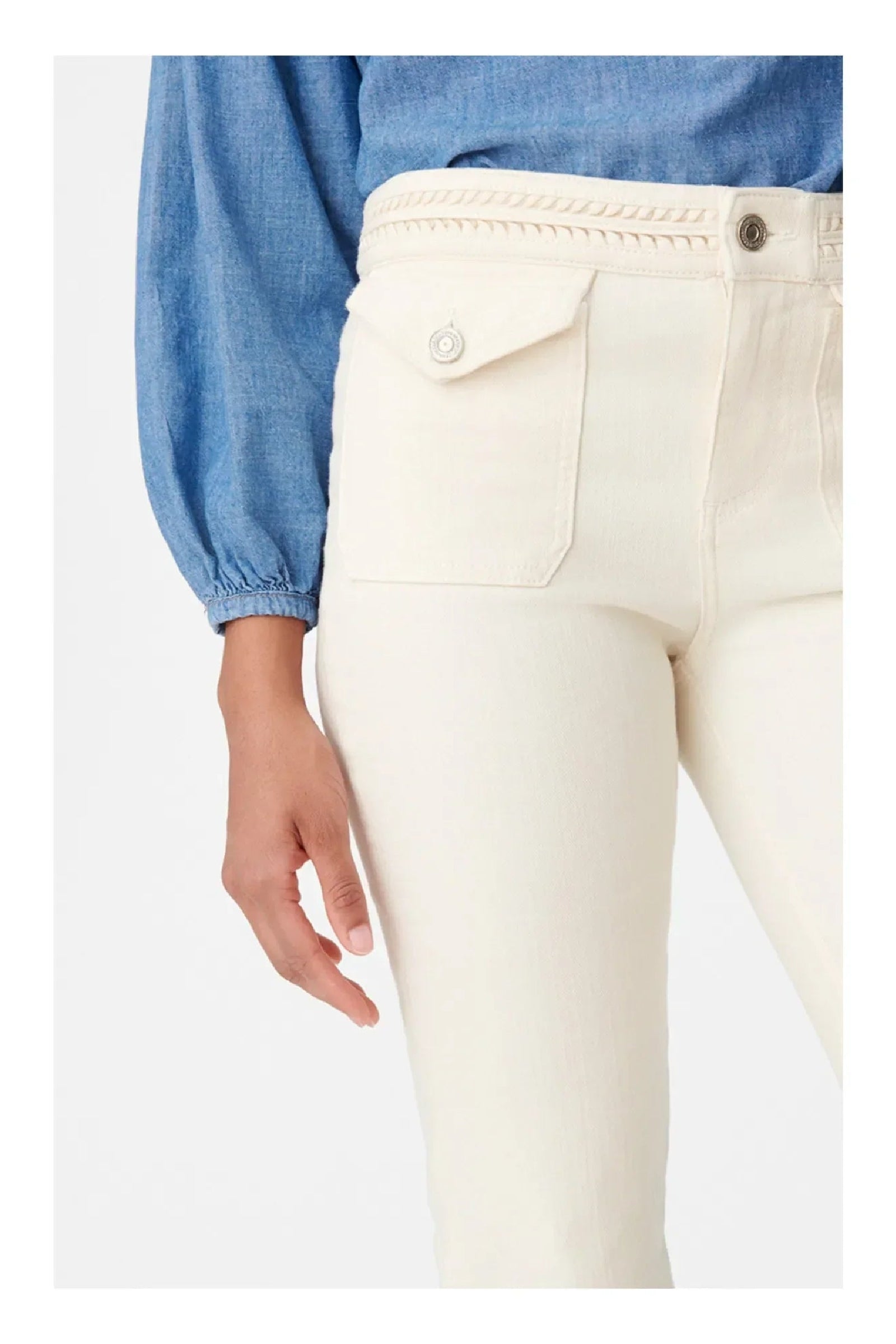 Nano bootcut denim trousers - Chalk