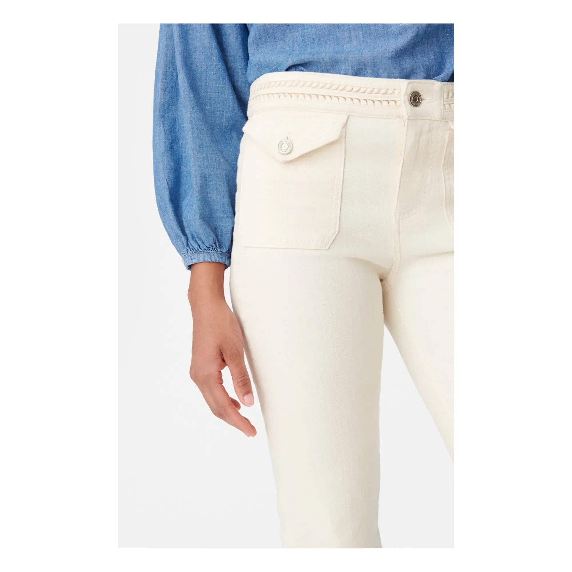 Pantalon bootcut Nano en denim - Craie